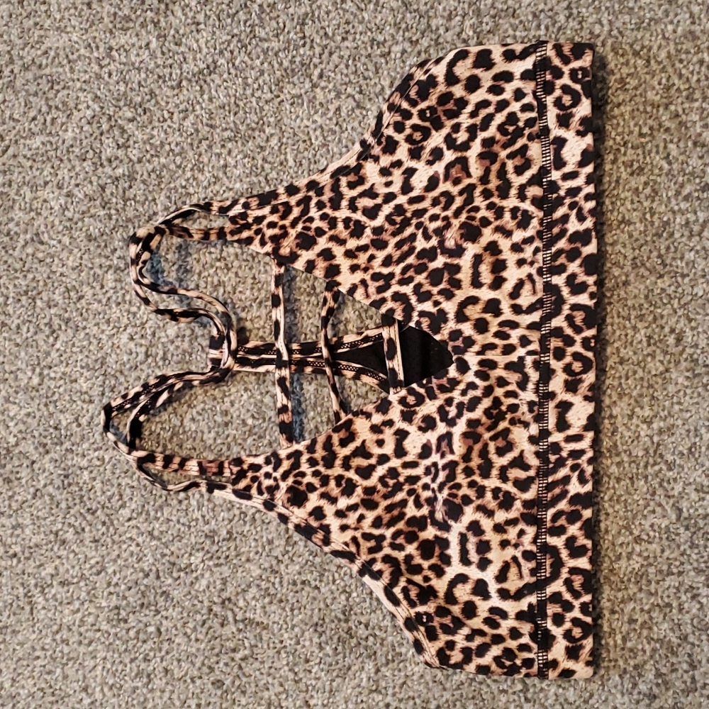Zyia Active Leopard Print Sports Bra, Size Large